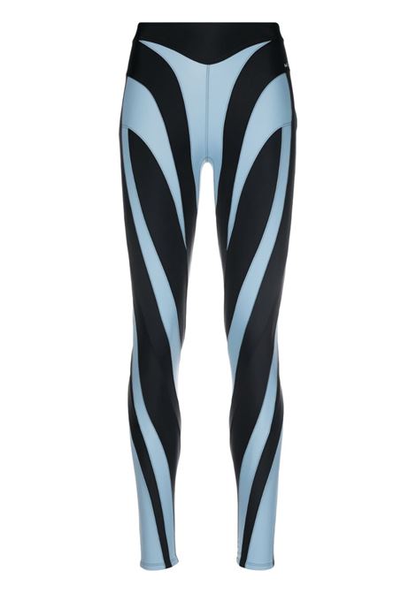 Black and blue Spiral panelled leggings - women MUGLER | 23S1PA0240842B9929