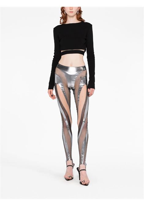 Silver Spiral panelled leggings - women MUGLER | 23S1PA0333856B9199