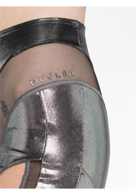 Leggings con design a pannelli in argento - donna MUGLER | 23S1PA0333856B9199
