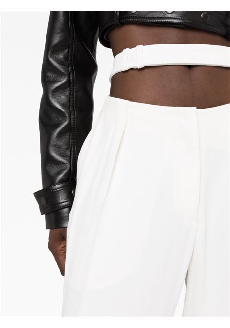 Pantaloni a vita alta con dettagli cut-out in bianco - donna MUGLER | 23S1PA03671821014
