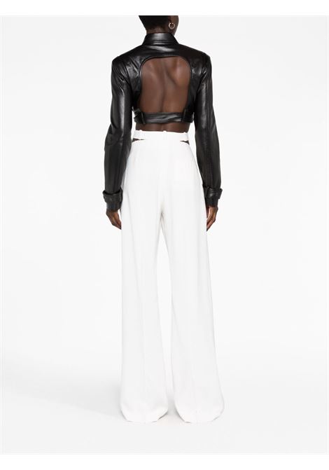 White cut-out detail high-waisted trousers - women  MUGLER | 23S1PA03671821014
