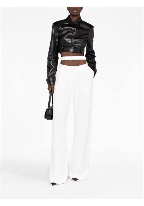 White cut-out detail high-waisted trousers - women  MUGLER | 23S1PA03671821014