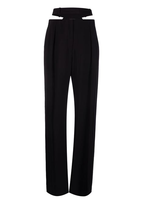 Black cut-out tailored trousers - women  MUGLER | 23S1PA03671821999
