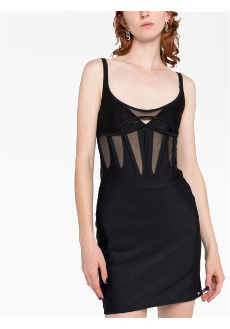Black panelled corset minidress - women  MUGLER | 23S1RO1377691B1919