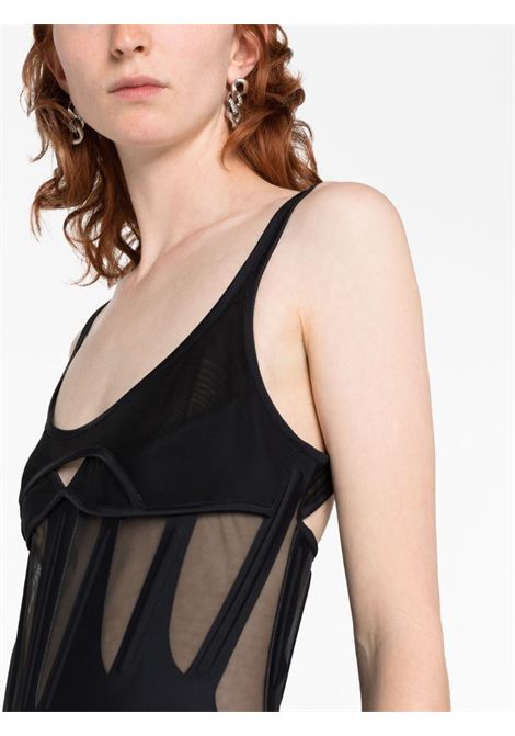 Black panelled corset minidress - women  MUGLER | 23S1RO1377691B1919