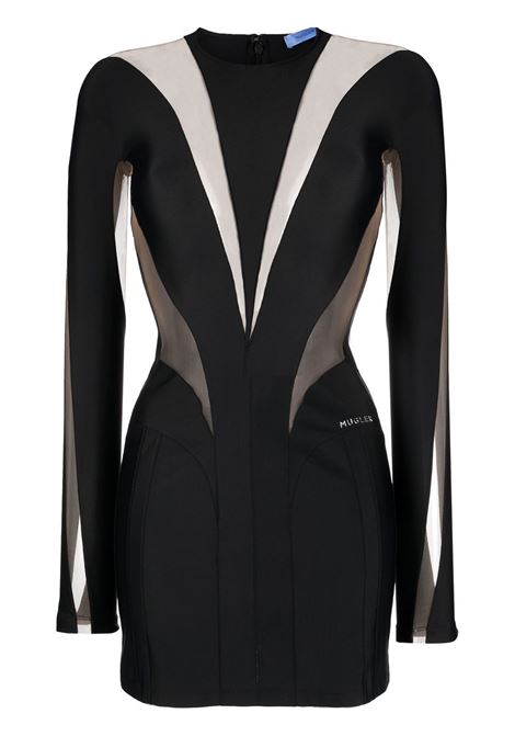 Black panelled dress - women  MUGLER | 23S1RO138684219991