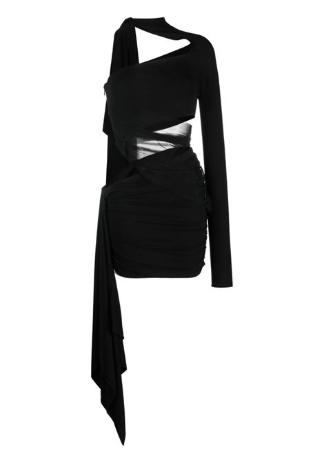 Black cut-out asymmetric minidress - women MUGLER | 23S1RO1480680B1919