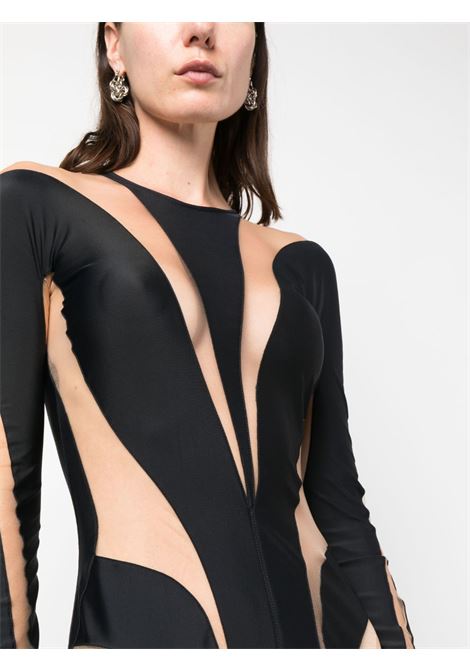 Black panel-design gown - women  MUGLER | 23S1RO148284219991