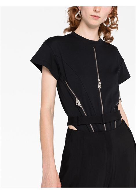 Black zip-detail bodysuit - women  MUGLER | 23S3BO02036811999