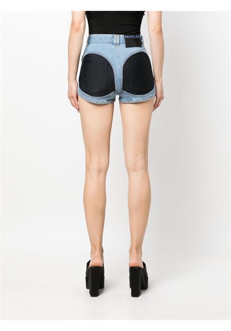 Blue Spiral denim shorts - women  MUGLER | 23S6PA0365246B0599