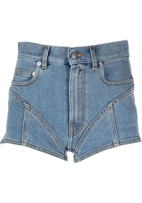 Blue paneled-design shorts - women MUGLER | 23S6PA0365247B2929