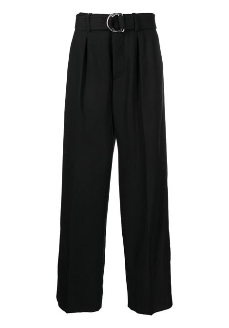  Black Caius belted twill trousers - men NANUSHKA | NM22FWPA00199BLK