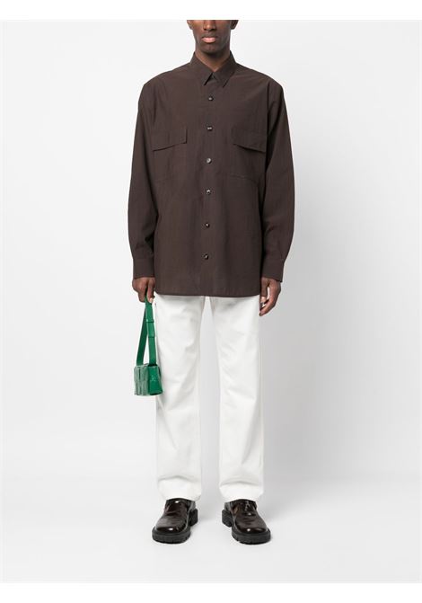 Dark brown long-sleeve button-fastening shirt - men NANUSHKA | NM23RSSH01078