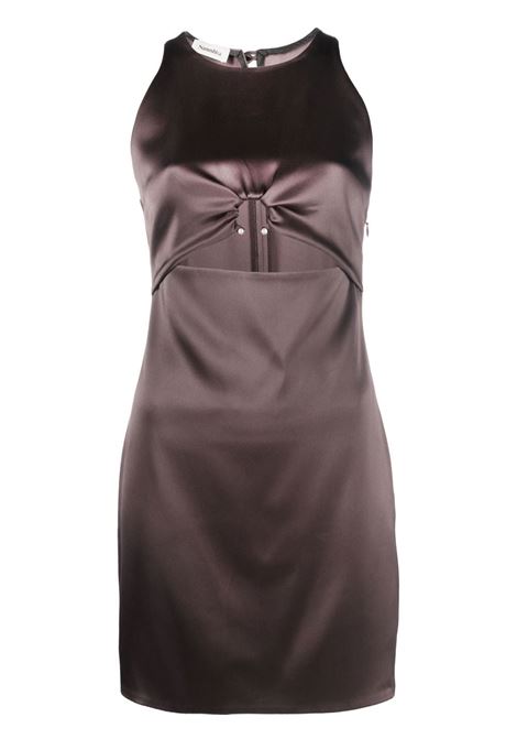 Brown ring-detail cut-out mini dress - women NANUSHKA | NW23RSDR01079