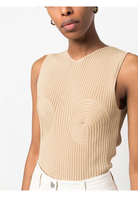Beige shaped-bustier knitted top - women NANUSHKA | NW23RSTP00673