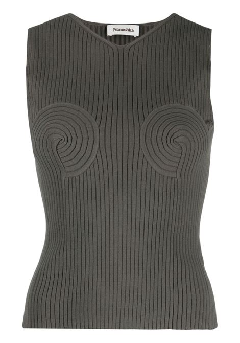Grey shaped-bustier knitted top - women NANUSHKA | NW23RSTP00695