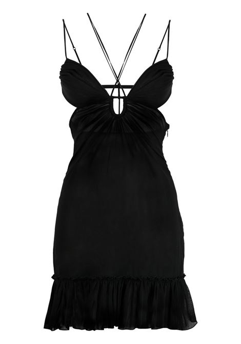Black cut-out detail minidress - women NENSI DOJAKA | NDSS23DR099BLK