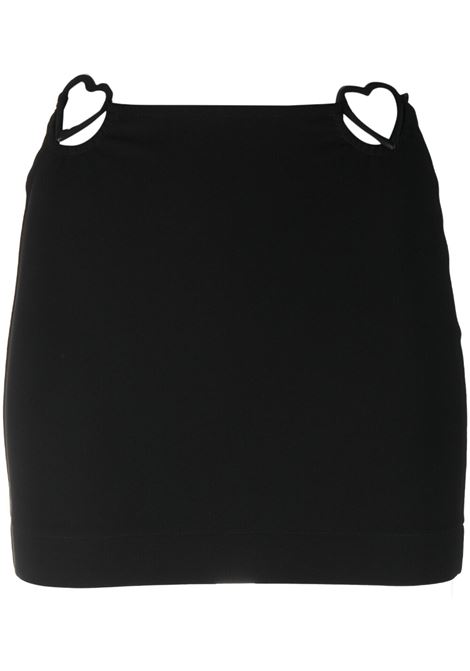 Black mini skirt with hip heart detail - women NENSI DOJAKA | NDSS23SKT020BLK