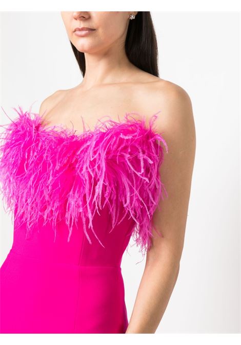 Pink feather-detail midi dress - women  NEW ARRIVALS | NA01EV0173EHTPNK