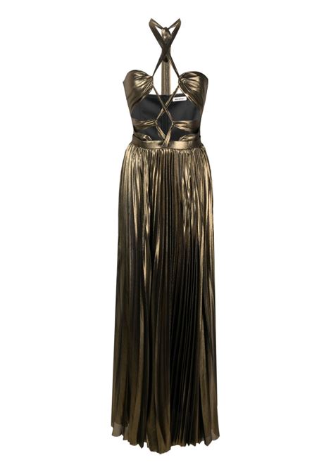 Gold cut-out detail dress - women  NEW ARRIVALS | NA01EV0227AGLD