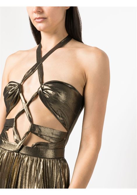 Gold cut-out detail dress - women  NEW ARRIVALS | NA01EV0227AGLD