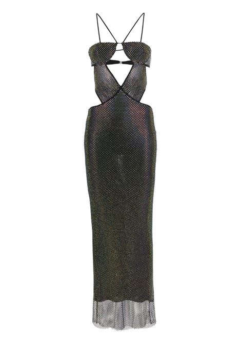 Black crystal-embellished cut-out dress - women  THE NEW ARRIVALS | NA01EV0239ABLK