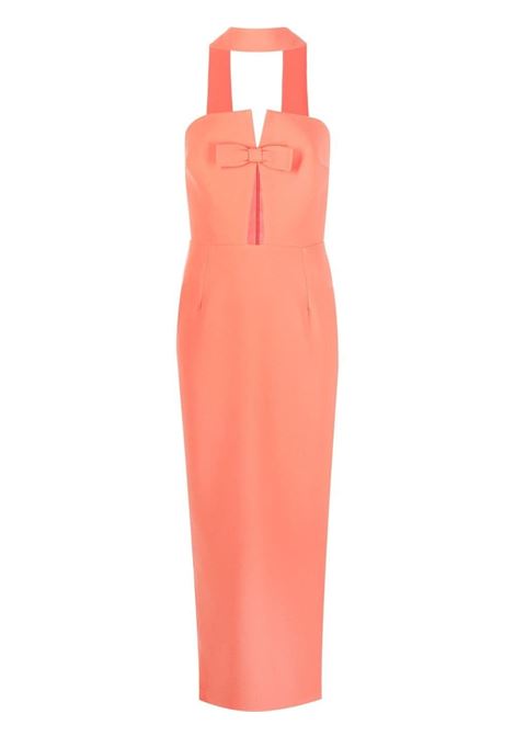 Orange bow-detail strapless dress - women NEW ARRIVALS | NA01SD0169DCRL