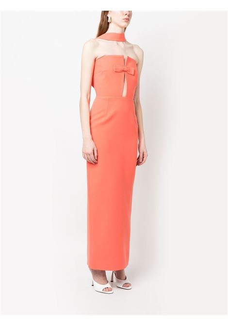 Orange bow-detail strapless dress - women NEW ARRIVALS | NA01SD0169DCRL