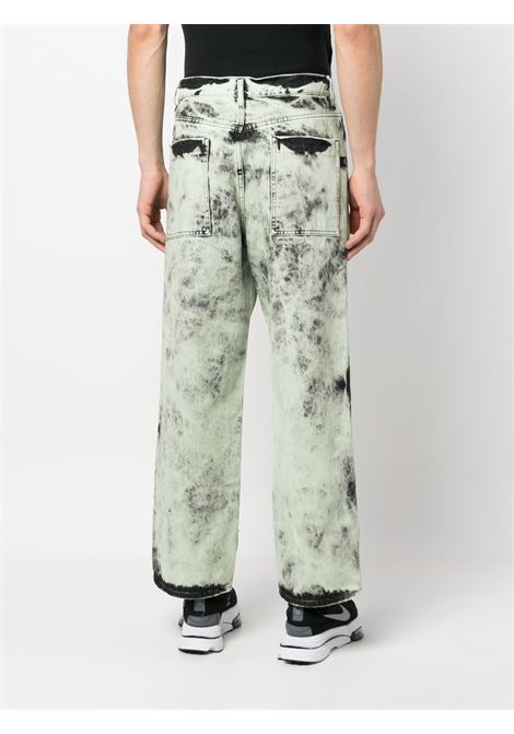 Mint green bleached-effect wide-leg jeans - men OAMC | 23E28OAU34TCOT00825323