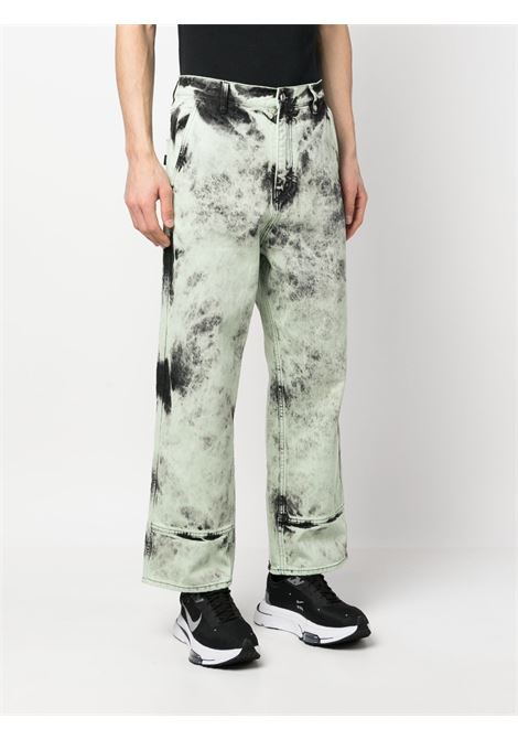 Mint green bleached-effect wide-leg jeans - men OAMC | 23E28OAU34TCOT00825323