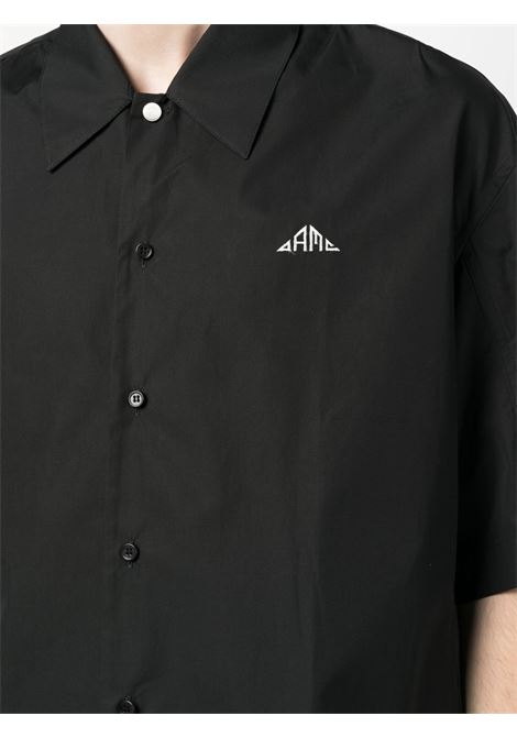 Black embroidered short-sleeved shirt - men OAMC | 23E28OAU40COTOA005001
