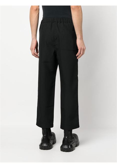 Black drawstring-waist cropped trousers - men OAMC | 23E28OAU50PESOA009001