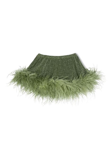 Green feather-trim metallic tutu - kids OSÉREE KIDS | LES238GGRN