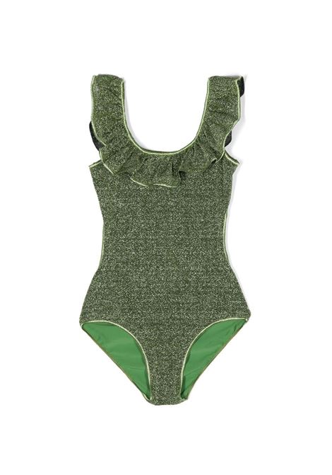 Green metallic open-back swimsuit - kids OSÉREE KIDS | LIVS904GMAILLOTGRN
