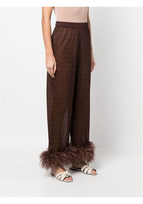 Brown high-waisted semi-sheer trousers - women OSÉREE | LPF213CHCLT