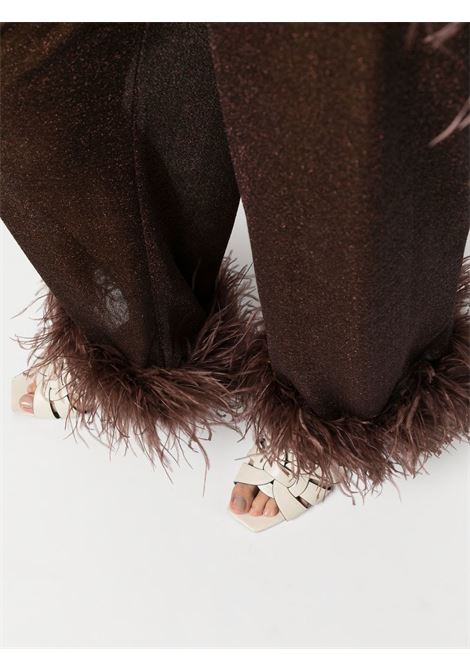 Brown high-waisted semi-sheer trousers - women OSÉREE | LPF213CHCLT
