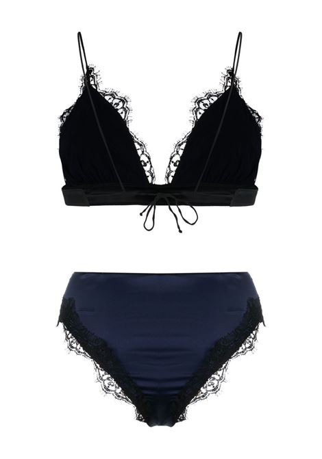 Black lace-trim bikini set - women OSÉREE | TMS238NGHTBL