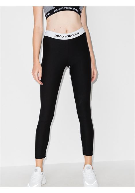 Black logo-print leggings - women PACO RABANNE | 19EJPA001VI0071P001