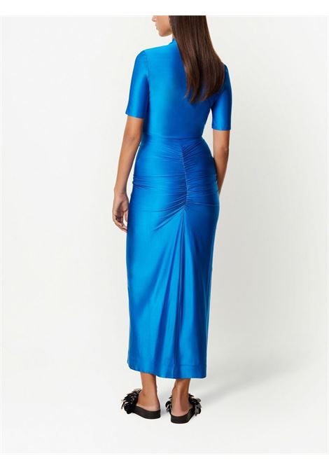 Blue knotted front ruched maxi dress - women PACO RABANNE | 23PJRO452VI0267P426