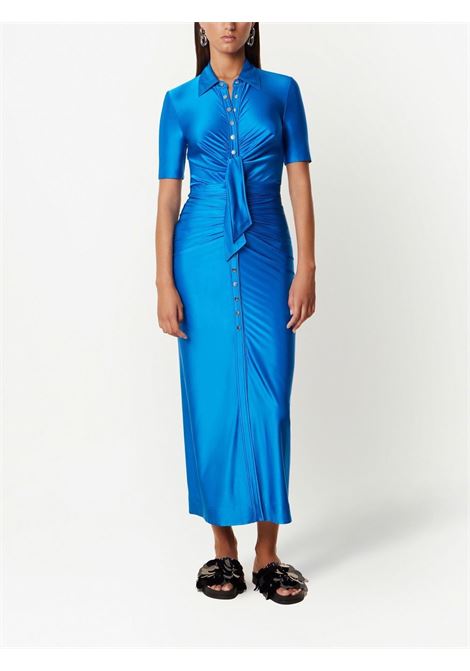 Blue knotted front ruched maxi dress - women PACO RABANNE | 23PJRO452VI0267P426