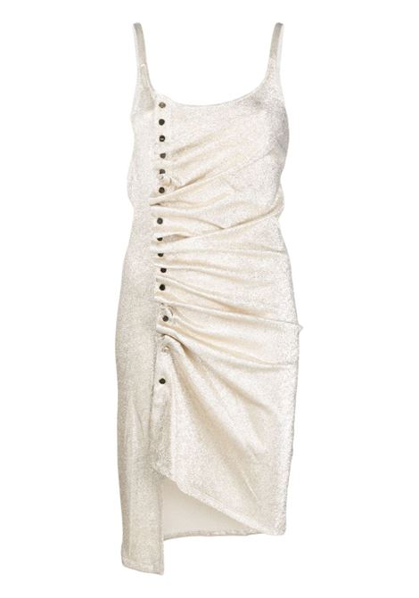 Gold ruched sleeveless mini dress - women PACO RABANNE | 23PJRO523VI0261M042