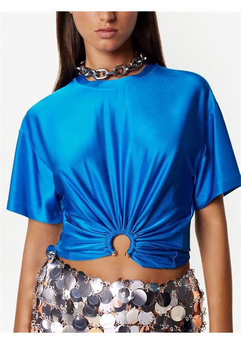 T-shirt con dettaglio arricciato in blu - donna PACO RABANNE | 23PJTO539VI0267P426