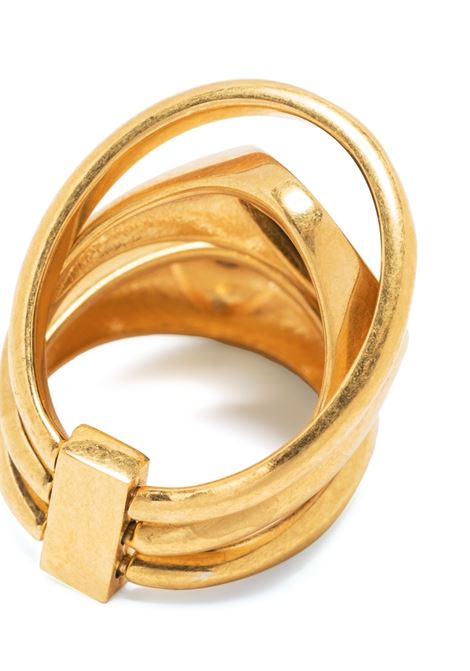Gold-tone crystal-embellished layered ring - women  PANCONESI | S23FG006SGLD