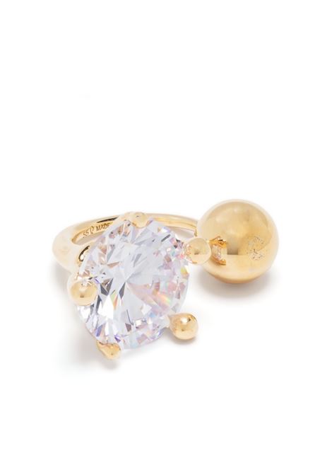 Gold-tone crystal-embellished piercing ring - women  PANCONESI | S23FG013SGLD