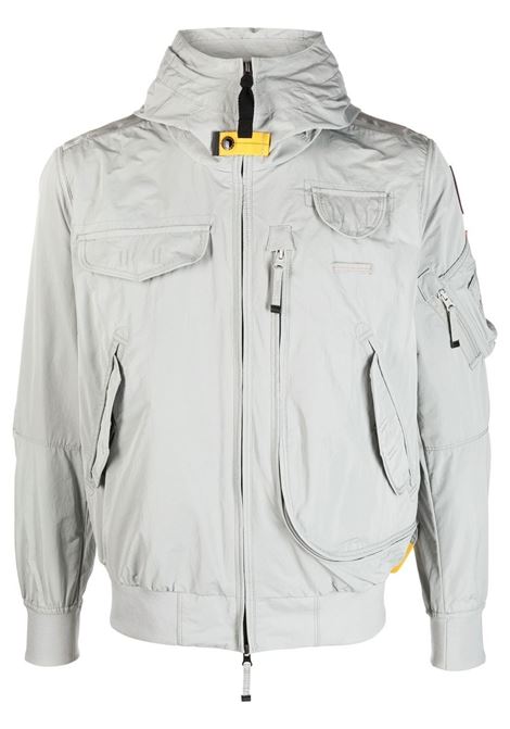 Grey gobi spring logo-patch hooded jacket - men  PARAJUMPERS | PMJCKMA01P01233