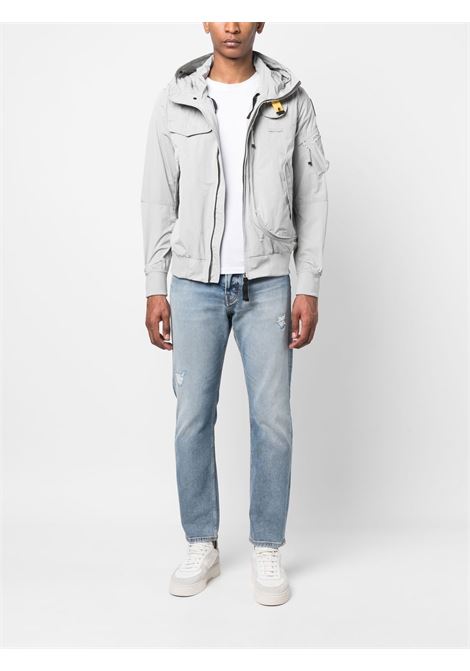 Grey gobi spring logo-patch hooded jacket - men  PARAJUMPERS | PMJCKMA01P01233