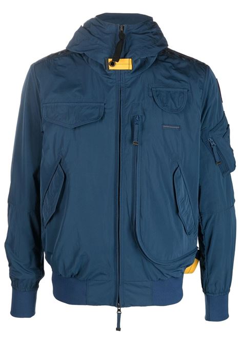 Blue gobi spring logo-patch hooded jacket - men  PARAJUMPERS | PMJCKMA01P01673