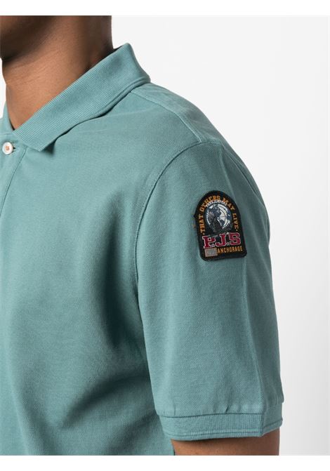 Green logo-patch polo shirt - men PARAJUMPERS | PMPOLPO01P46623