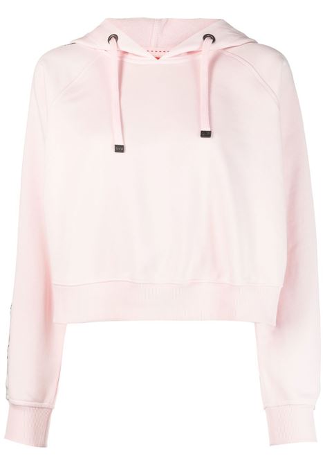 Pink stripe-detail cropped sweatshirt - women PARAJUMPERS | PWFLEXF39P75217