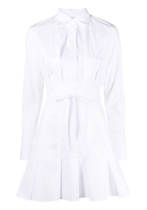 White pleat-detail mini shirtdress - women PATOU | DR1060017001W